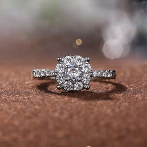 ▶Dainty Engagement 925 Sterling Silver Plated Beautiful Ring for Women, L009